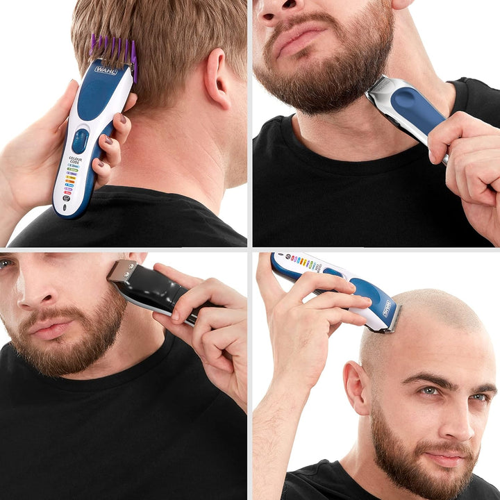 Colour Pro Cordless Combi Haircutting Kit, Hair Clipper & Trimmer for Full Haircuts, Rechargeable, Long Life Hair Clipper & Battery Powered Trimmer, Colour Coded for Easy Clipping, Full Haircuts