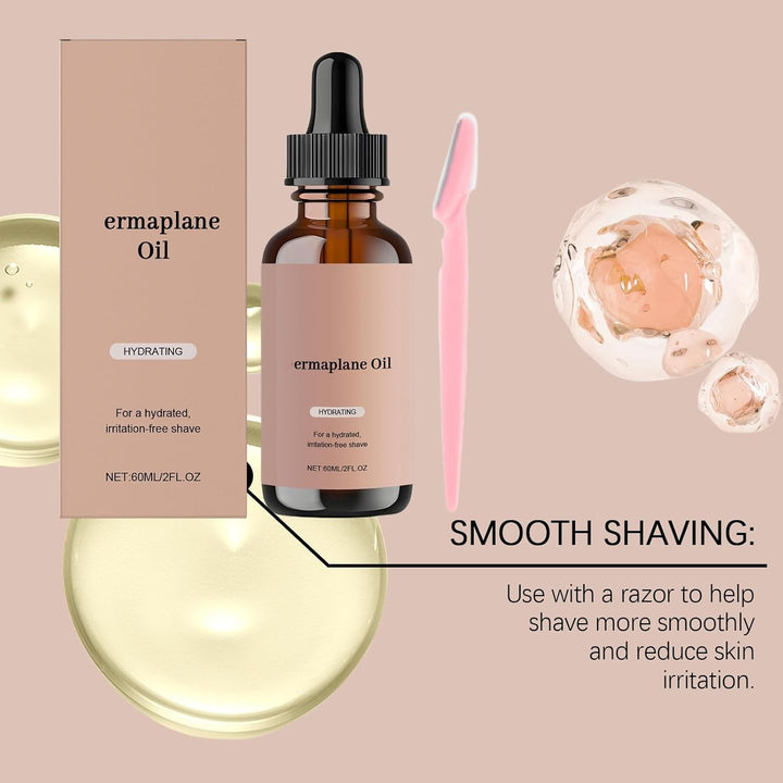 Hydrating Derm/Aplane Oil,Face Shaving Oil for Women,Facial Hair Remover for Women,Hair Inhibitor,Ingrown Hair Remover,Deep Moisturizing & Hydrating,Gently & Non-Irritating,With Jojoba & Vitamin E