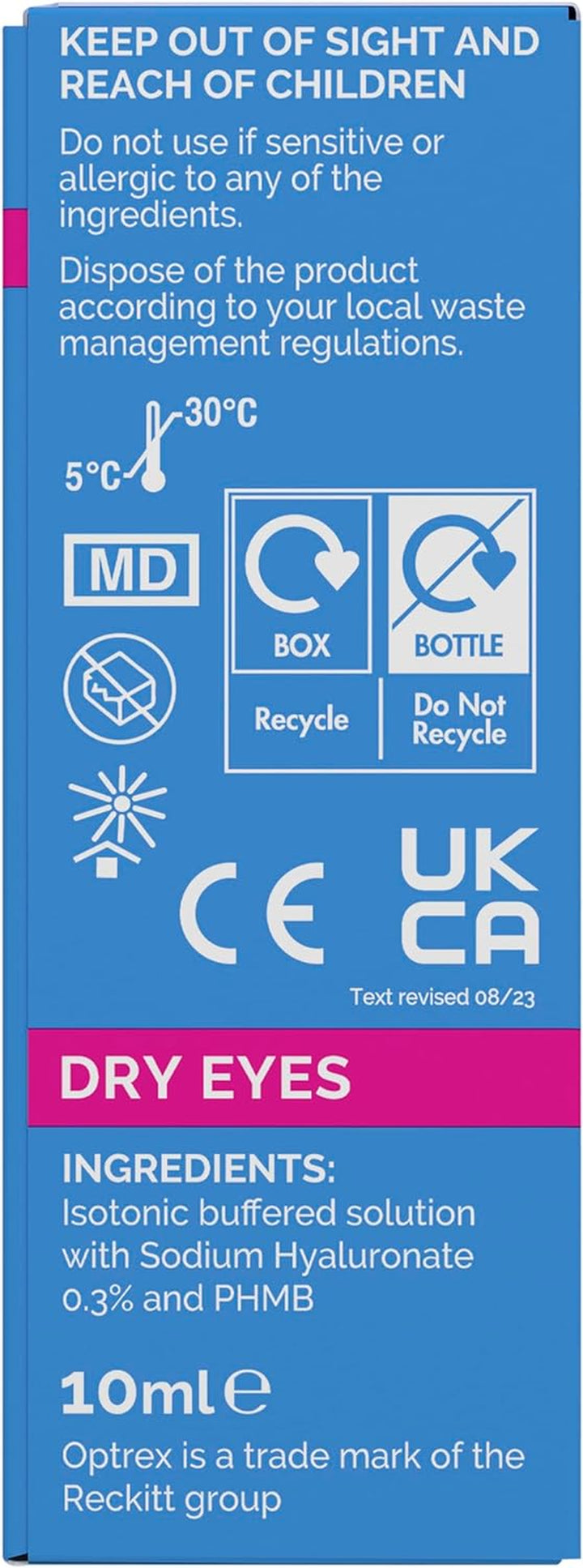 10 Ml Moisturising Eye Drops: Contact Lens Safe, Relieves Irritation, Soothes Inflammation, Hydrates, Provides Comfort for Dry and Sensitive Eyes