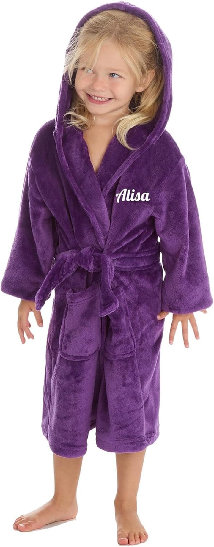 Personalised Baby Kids Girls Boys Matching Set Dressing Gown Plush Fleece Robe Soft Cosy Velvet Warm Embroidery Gift