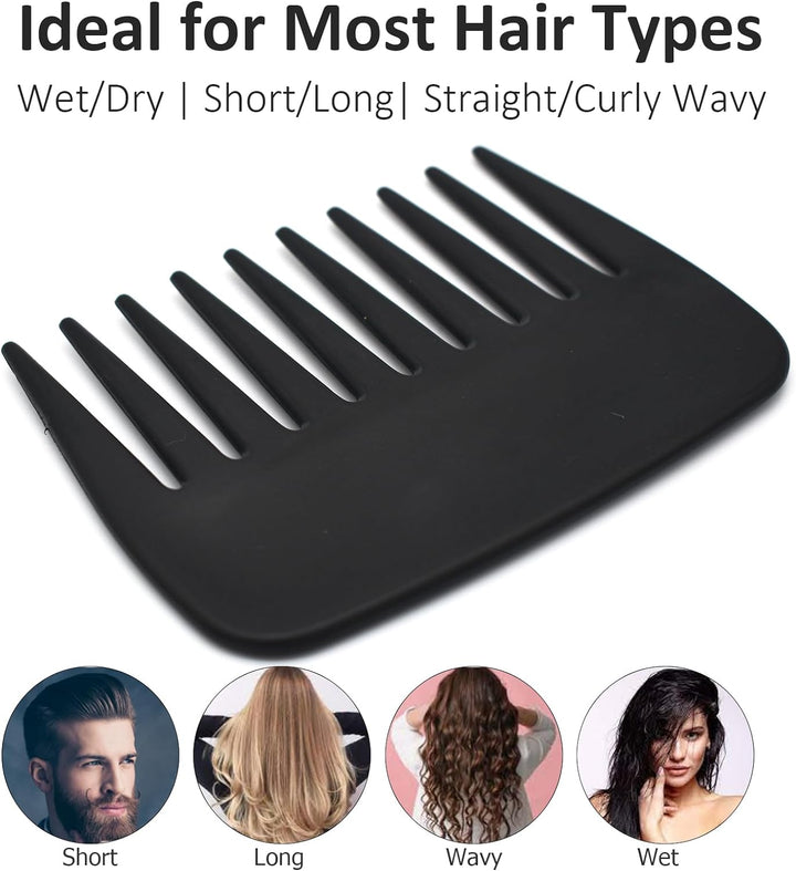 Professional Streaker Combs, anti Static Wide Tooth Hair Styling Detangling Comb Compact Palm-Sized No Handle Afro Comb for Men Women Curly Wavy Wig Salon Barber Home Office Travel Purse (1)