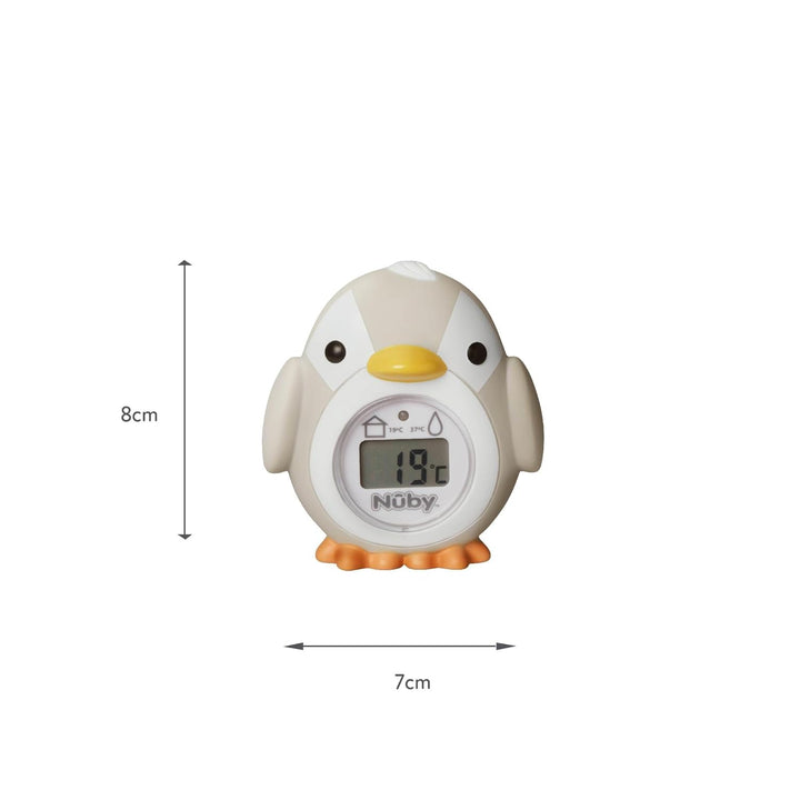 Penguin Baby Bath Thermometer - Digital Thermometer with Easy to Read Screen | BPA Free | Suitable from Birth (Grey)