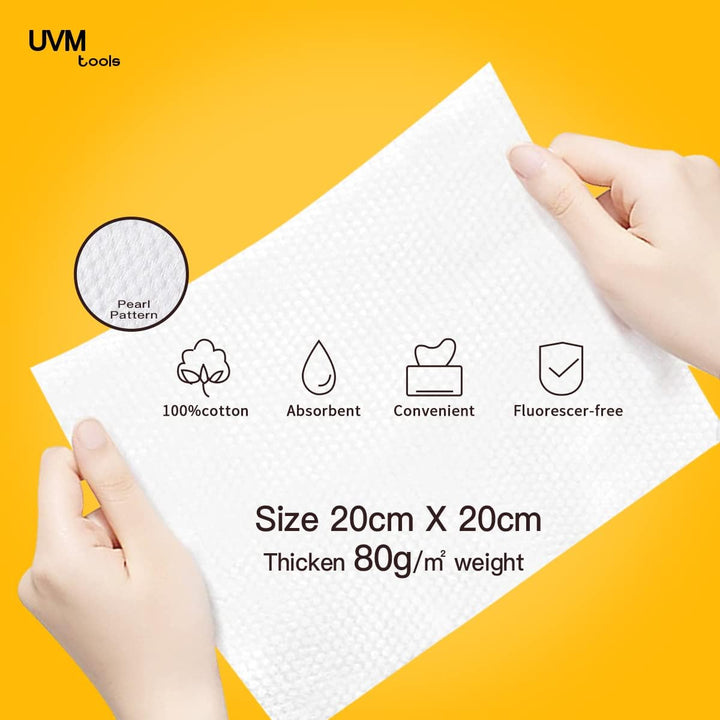 Face Towel 120 Count Disposable Face Wipes Cloths for Washing Soft Cotton Dry Baby Wipes, Skincare, Makeup Remover (PEARL PATTERN)