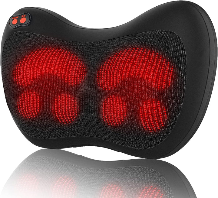 Back Neck Massager,Shiatsu Massage Pillow with Heat, Deep Tissue Kneading Massagers for Shoulder, Legs, Electric Back Massager for Home & Car