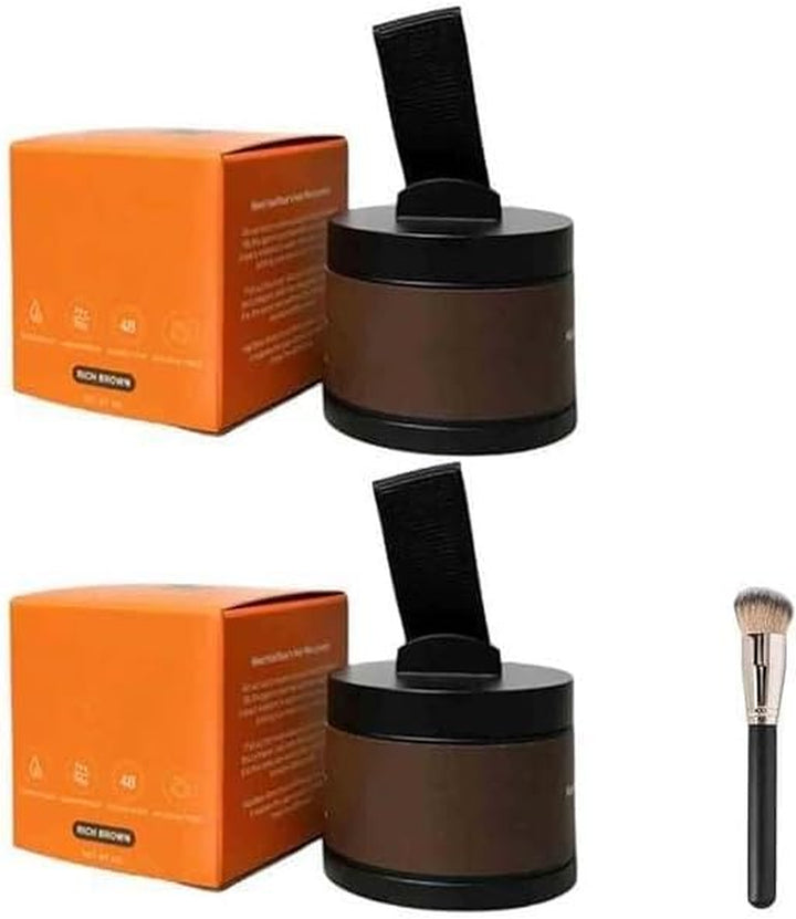 Hairbear Hair Filler,Hair Filler Powder,Long Lasting Water Proof,Fast & Full Care,Natural Hair Thickening Fibers Instant Volume & Scalp Coverage (2Pcs-Black, 39 G (Pack of 1))