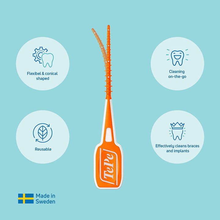 Easypick Toothpicks, Orange, ISO XS-S, 60Pcs, Dental Plaque Removal Tool, Efficient and Easy Cleaning between the Teeth, Toothpicks for Narrow Gaps