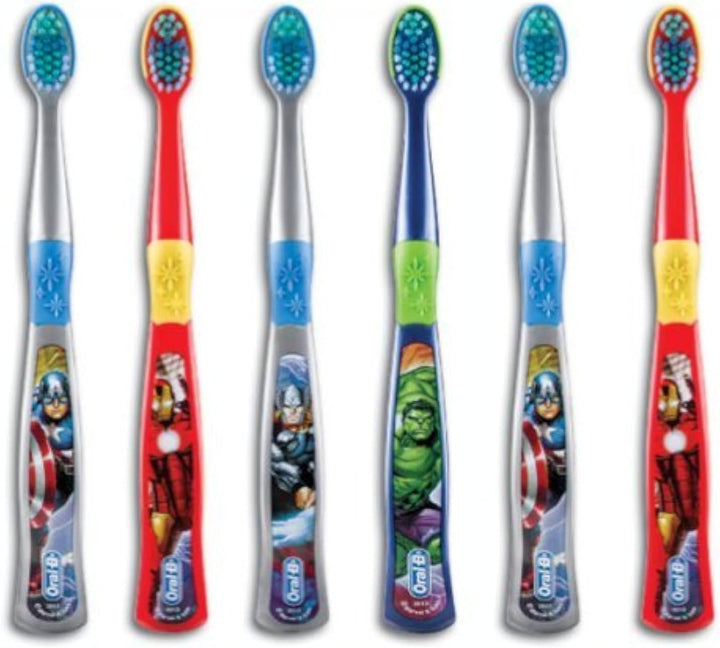 Kids Toothbrush, Pro-Helth Stges Mrvel vengers for Children ges 5-7 Yers Old, Soft (Pck of 6) - ssorted Chrcters