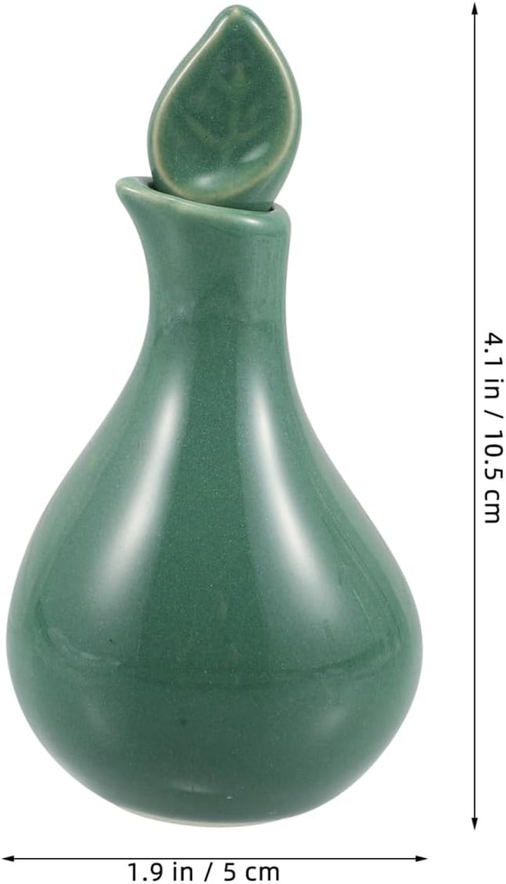 Ceramic Essential Oil Bottle for Aromatherapy Spa with Glaze Finish - Massage Oil Jar for Thai Massage Beauty Salons Fragrance Dispenser Versatile Usage - 10.5X5.0Cm