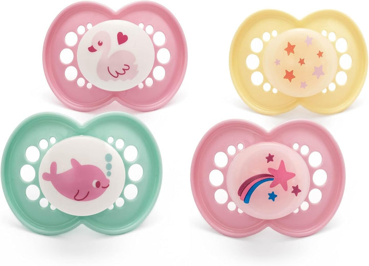 Original Soothers | 16 plus Months | Pack of 2 | Comes in Dummy Steriliser Box | Sustainable Materials | Baby Accessories | Pink (Various Designs)