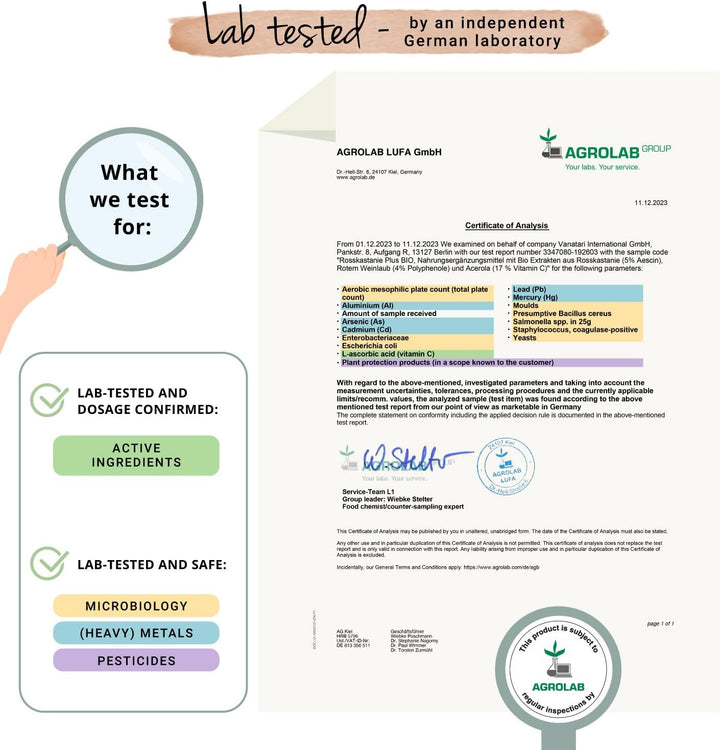 Organic Horse Chestnut Extract | with Red Vines & Acerola Cherry | 120 Capsules | NO Additives | Circulation & Varicose Veins Support | Aesculus Hippocastanum | Vegan