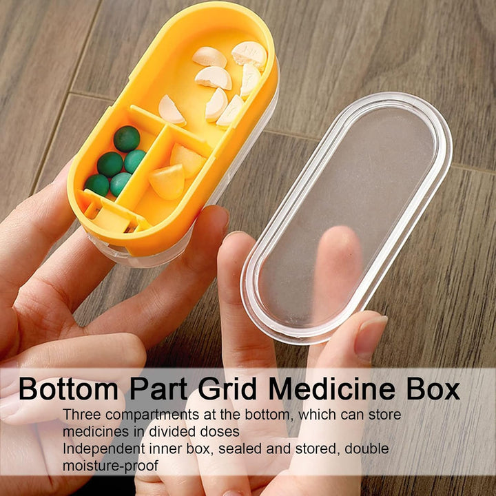 Pill Cutter, Pill Tablet Cutter for Small or Large Pills, Portable Pill Dispenser, Travel Pill Case, Portable Tablet Cutter with Blade and Storage Compartment-Green