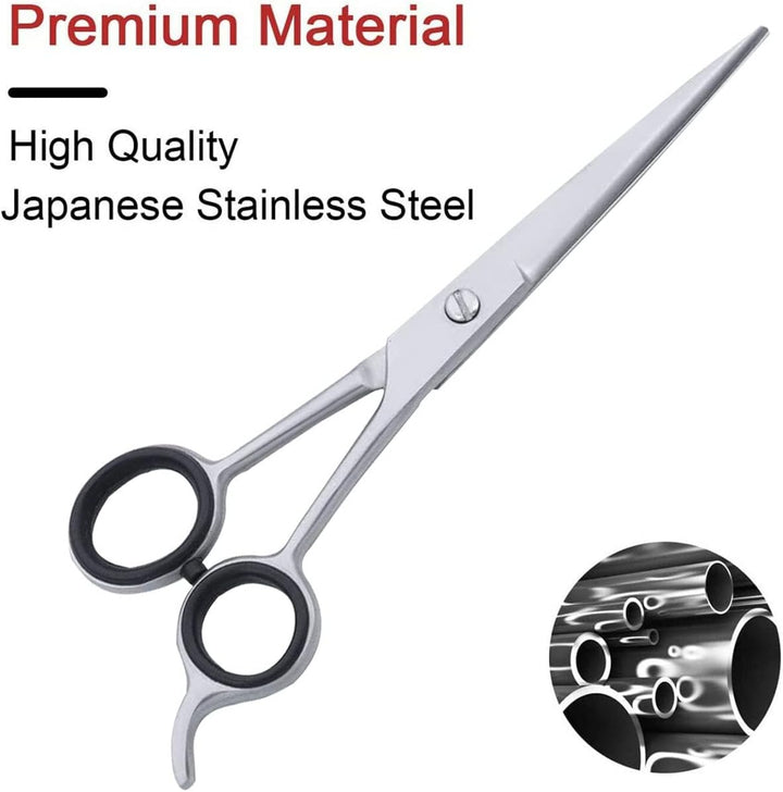 Professional Hairdressing Scissors, Stainless Steel Barber Scissors for Men, Women & Kids, Razor Sharp Hair Scissor for Hair Styling Salon and Home Use (Silver, 5.5")