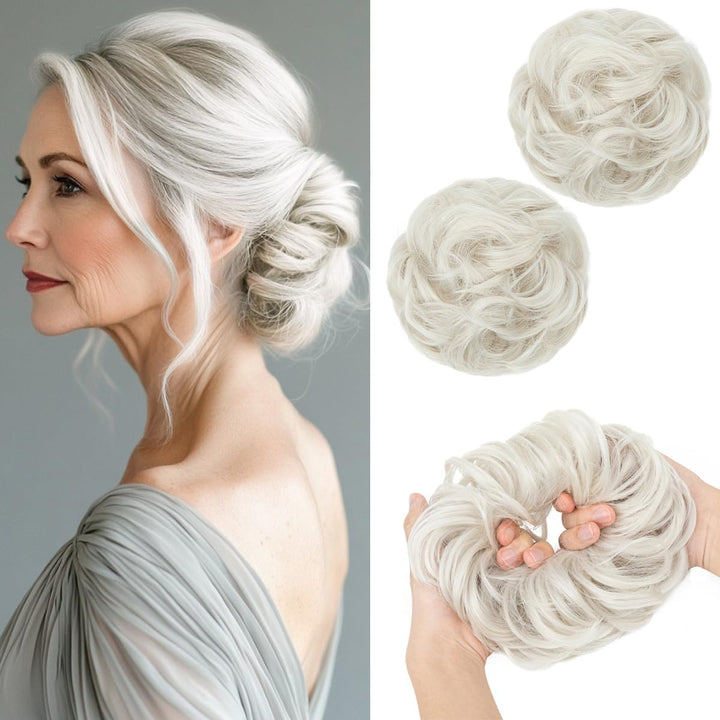 Messy Bun Hair Piece for Womens Synthetic Scrunchies Buns Extension Hairpieces Updo Pony Tail Dirty Blonde