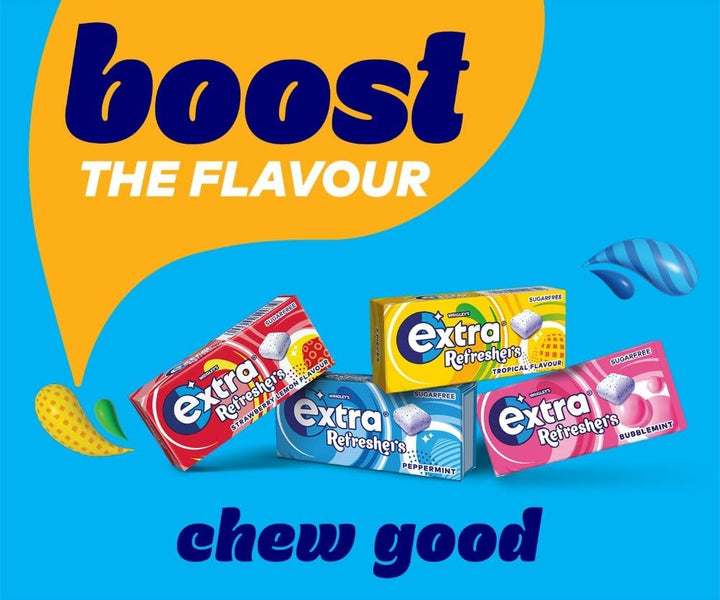 Wrigley'S  Refreshers Sugarfree Chewing Gum, Tropical Flavour Bottle, 1 X 30 Pack