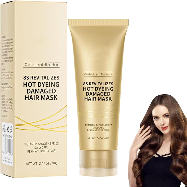 Hair Dye Repair and Deep Moisture Mask,8 Seconds Revitalizing Hair Mask,Deep Moisture Repair Conditioner,Instantly Smooths Frizz Daily Care