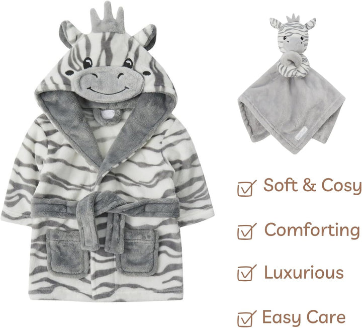 Dressing Gown & Comforter Set - Neutral Baby Clothes Gift Set for Boys & Girls, Perfect for Baby Hamper