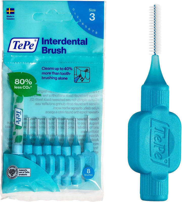Interdental Brush, Original, Blue, 0.6Mm/Iso 3, 20Pcs, Plaque Removal, Efficient Clean between the Teeth, Tooth Floss, for Small Gaps