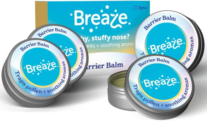 Dual Action Barrier Balm, Natural Hayfever and Allergy Support, Traps Pollen plus Breathe Easy Aromas, 10 Ml (Pack of 4)