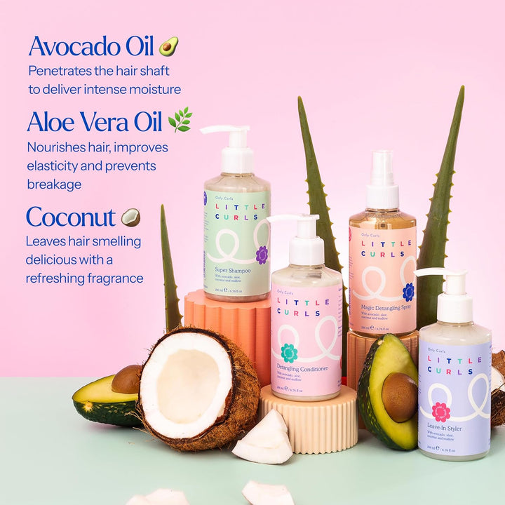 Little Curls Magic Detangling Spray, 200Ml, Kids Hair Detangler, Tames Tangles & Hydrates, Gentle Leave-In Conditioner, Easy Routine, Vegan & Cruelty Free, for All Curly Hair Types