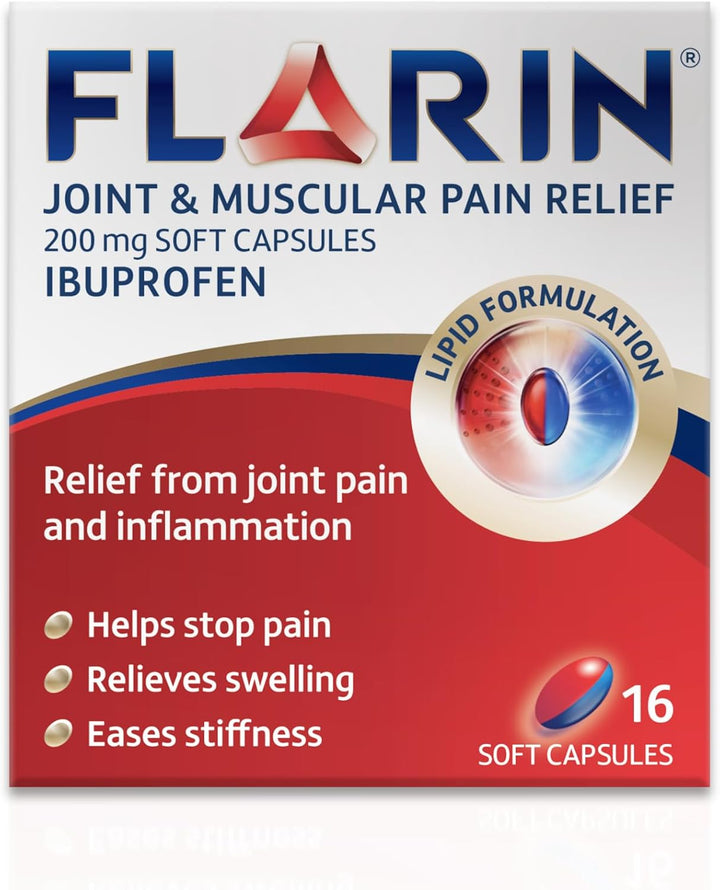 Joint and Muscular Pain Relief, 200 Mg Soft Capsules, Muscle, Rheumatic, Joint and Back Pain Relief, Lipid Ibuprofen, Unique Lipid Formulation, Painkillers, 16 Soft Capsules