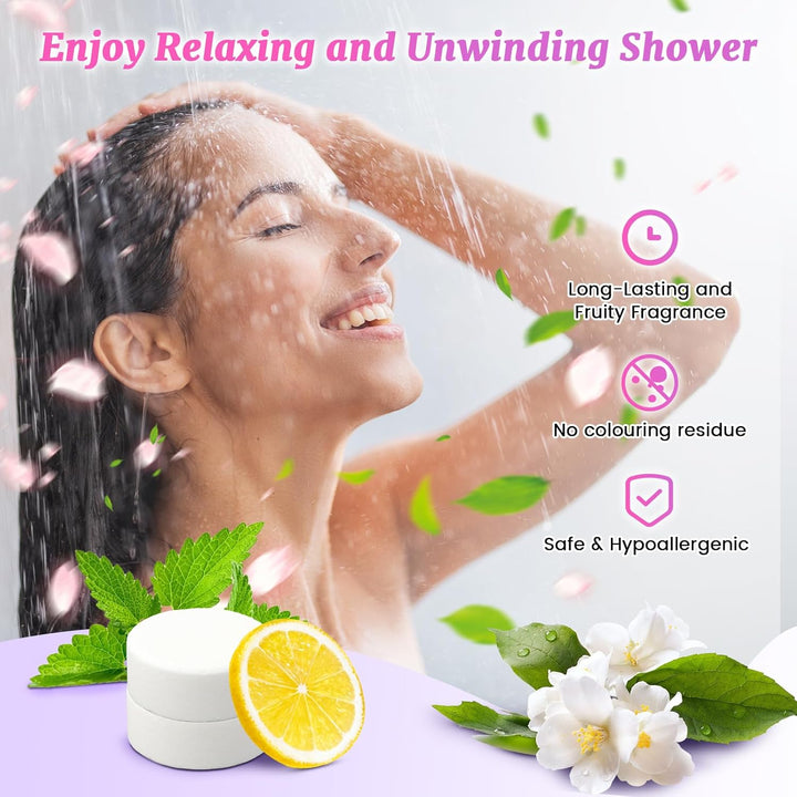 Shower Steamers Aromatherapy for Women or Men, 24 Pcs Natural Shower Bombs with Essential Oils Eucalyptus, Self Care Stress Relief and Relaxation Gifts for Teen Birthday Christmas Travel Essentials