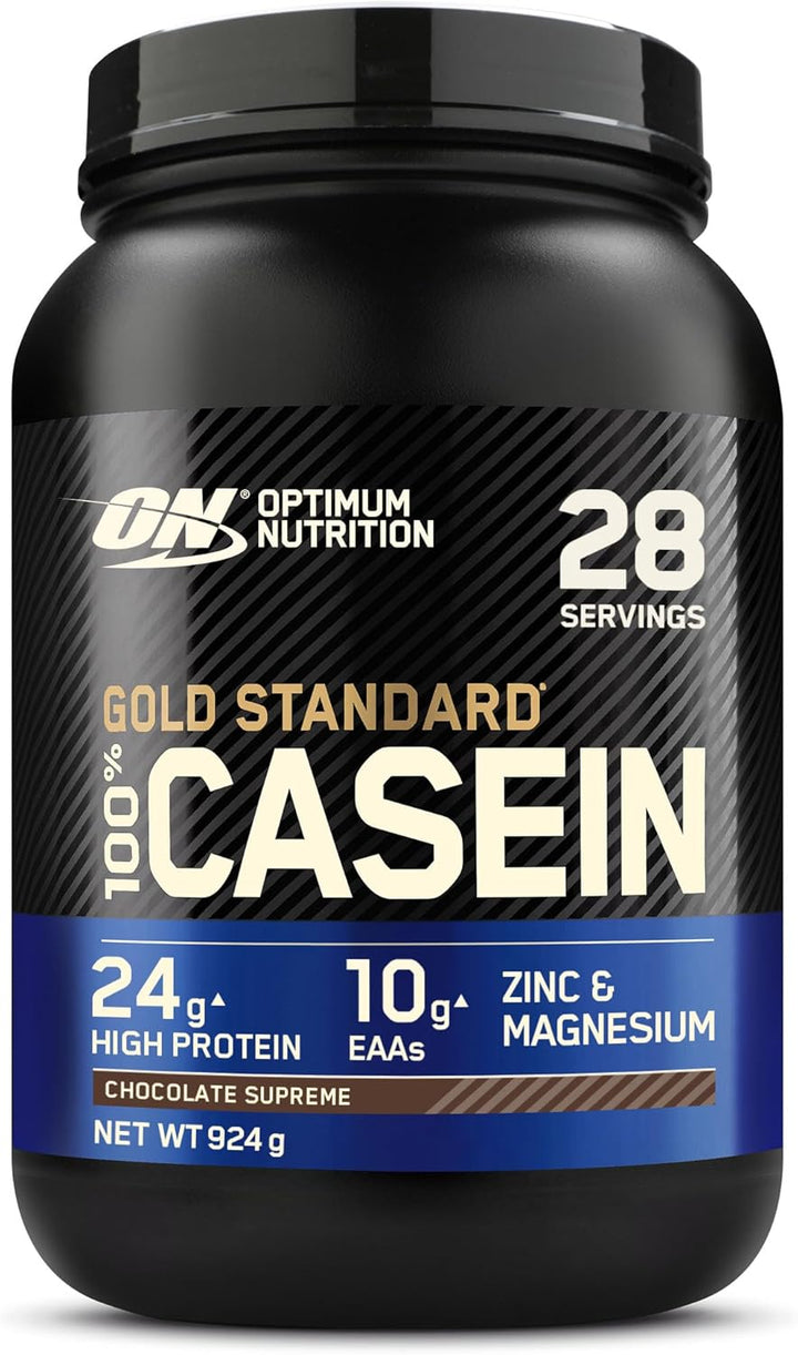 Gold Standard 100% Casein Slow Digesting Protein Powder with Zinc, Magnesium and Amino Acids, Support Muscle Growth & Repair Overnight, Creamy Vanilla Flavour, 28 Servings, 924 G