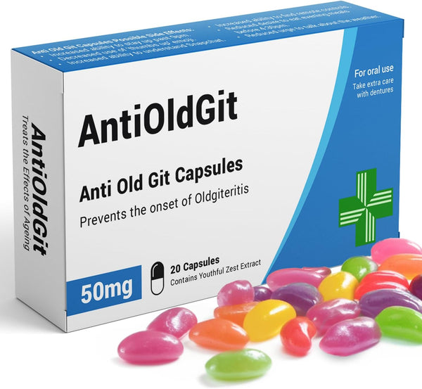 Antioldgit - Joke Pill Box - Funny Gifts for Men, Gifts for Dad, Birthday and Retirement Gifts for Men, Gifts for Grandad, Dad Birthday Gift