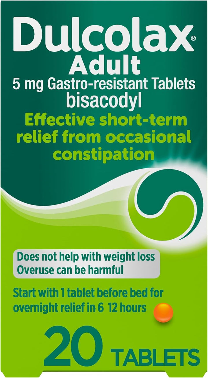 Adult - Constipation Relief Laxative 5Mg Bisacodyl Gastro Resistant Tablets Tablets, 20 Count