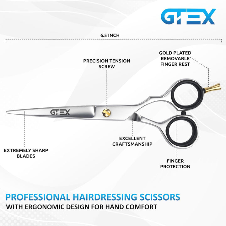 Hairdressing Scissors - 6.5" Hair Scissors Professional - Super Sharp Hair Cutting Scissor for Women Men Adults Barber Hair Dressing Barber Scissor