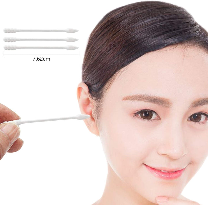 800Pcs Cotton Swabs, Double Tipped Precision Tips Cotton Buds Multipurpose Safe Highly Absorbent Hygienic Cleaning Sterile Sticks (4 Packs, 200 Pcs of Pack)