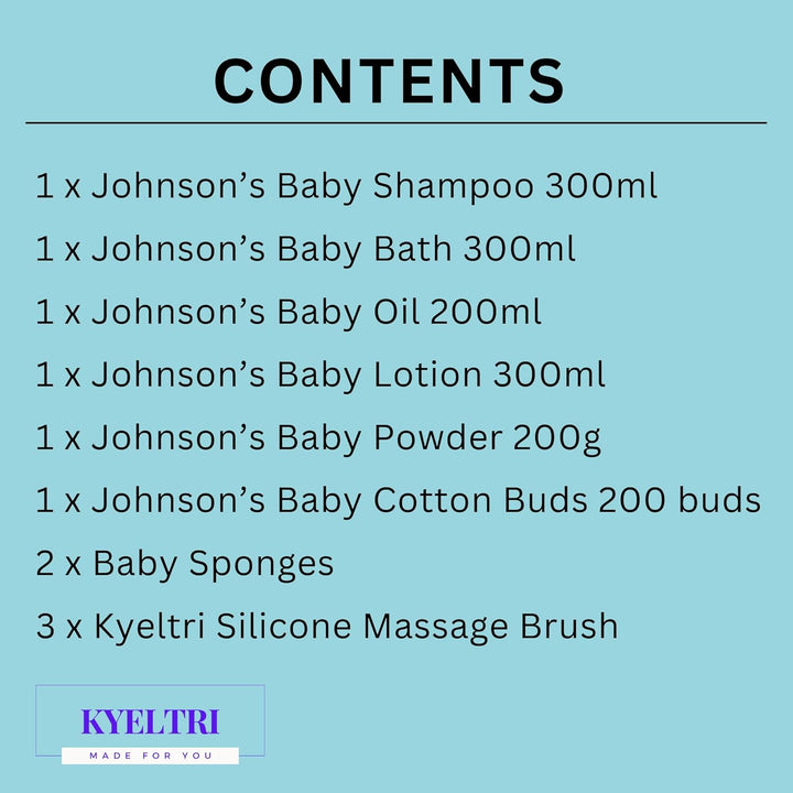 Baby Bath Set Bundled with Johnson'S Toiletries and  Silicone Brushes for Cradle Cap and Massage with Sponges