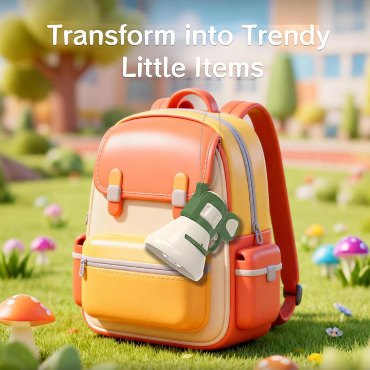 Hilarious Costume Projector & Voice Changer Speaker, Transformation Projector Speaker, Prank Voice Props Can Record Audio, Handheld Projectors Bag Charm for Everyone(Green)