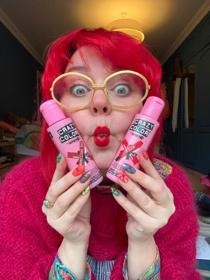 Vibrant Vermillion Red Semi-Permanent Hair Dye. Highly Pigmented Scarlet Red Conditioning & Oil Nourishing Vegan Formula | No Bleach or Ammonia | 100Ml