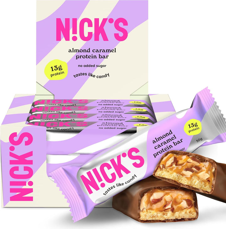 NICKS Protein Bar Mix Box, Keto Snack Bars 4G Net Carbs, 15G Protein, 5G Collagen No Added Sugar Gluten Free Low Carb Snacks (9X50G)