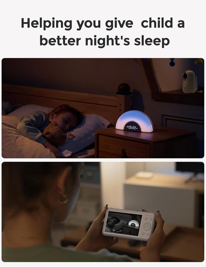 Dreamsync Tech™ Baby Sound Machine, Night Light, APP Control Baby Sleep Trainer, Routine Builder, White Noise Machine with 34 Soothing Sounds, Wake up Light Sunrise Alarm Clock,Speaker
