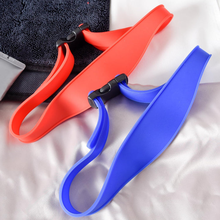 Self Haircut Hair Trimming Guide, Neckline Shaving Template, Flexible Curved Silicone Haircut Band, Shaving Template Home Hair Cutting Tool, Split Ends Trimmer Self Hair Cutters for Men (Red)