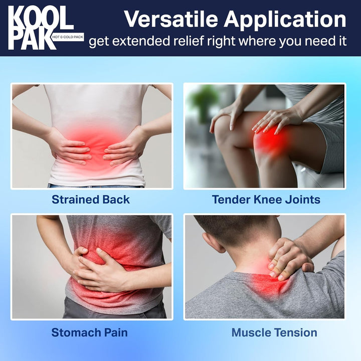 Hot and Cold Gel Packs Reusable - 12Cm X 29Cm Microwaveable Heat Pack for Pain Relief - Long-Lasting Therapy with Soft Nylon Cover - Flexible Design for Stomach, Back, Neck & Legs (Pack of 1)