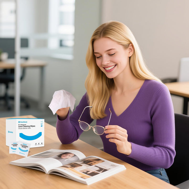 Lens Cleaning Kit – 180 Pre-Moistened Wipes & 2 Ultra-Soft Microfiber Cloths, Individually Wrapped, Streak-Free & Scratch-Free, Safe for Eyeglasses, Screens & Camera Lenses