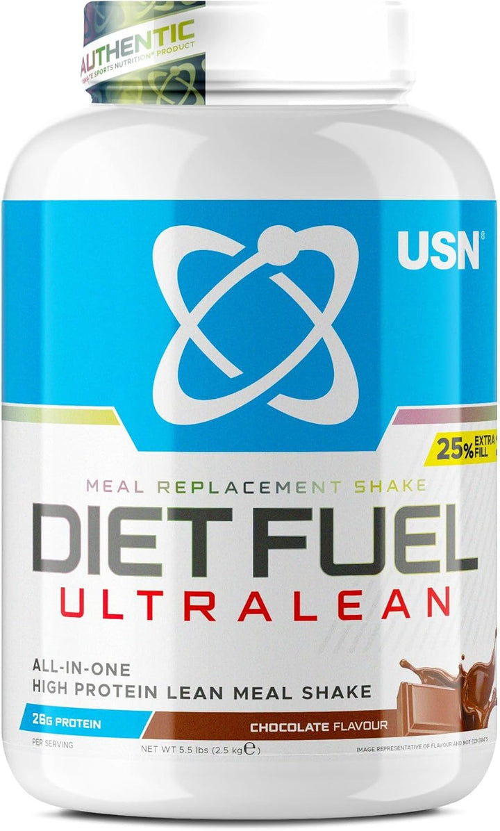 Diet Fuel Ultralean Meal Replacement Shake Powder (Strawberry, 2Kg - 36 Servings/Meals) Tasty High Protein Shake to Feel Full for Longer, Weight Control Powder, Drink Mix with 25G Protein