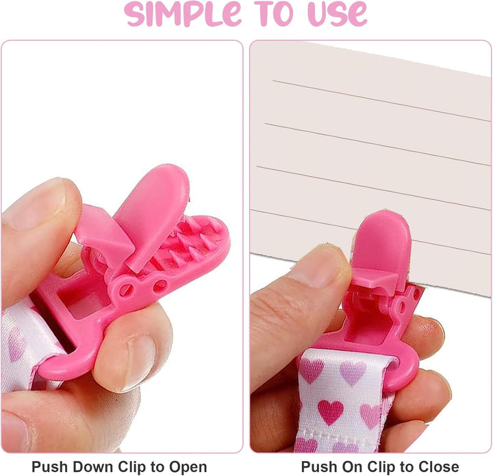 8Pcs Dummy Clip Girls, Baby Pacifier Clips Soother Clip Chains Dummy Strap Silicone Ring Adapter for All Dummies Soothers Teething Toys Newborn Essentials