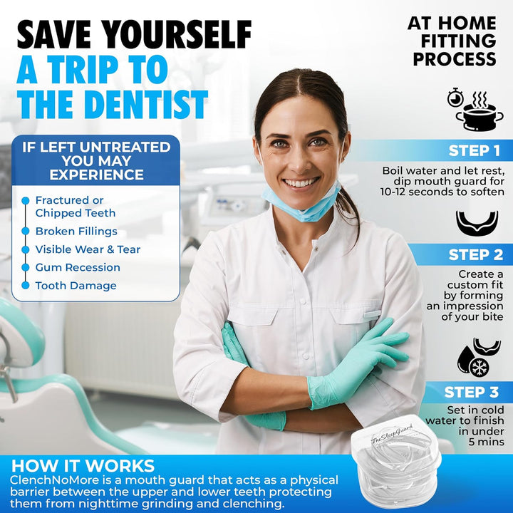 Mouth Guard for Clenching Teeth at Night [Pack of 4, Small Size - Women] – Custom Night Guards for Teeth Grinding – Nighttime Protection during Sleep for Adults