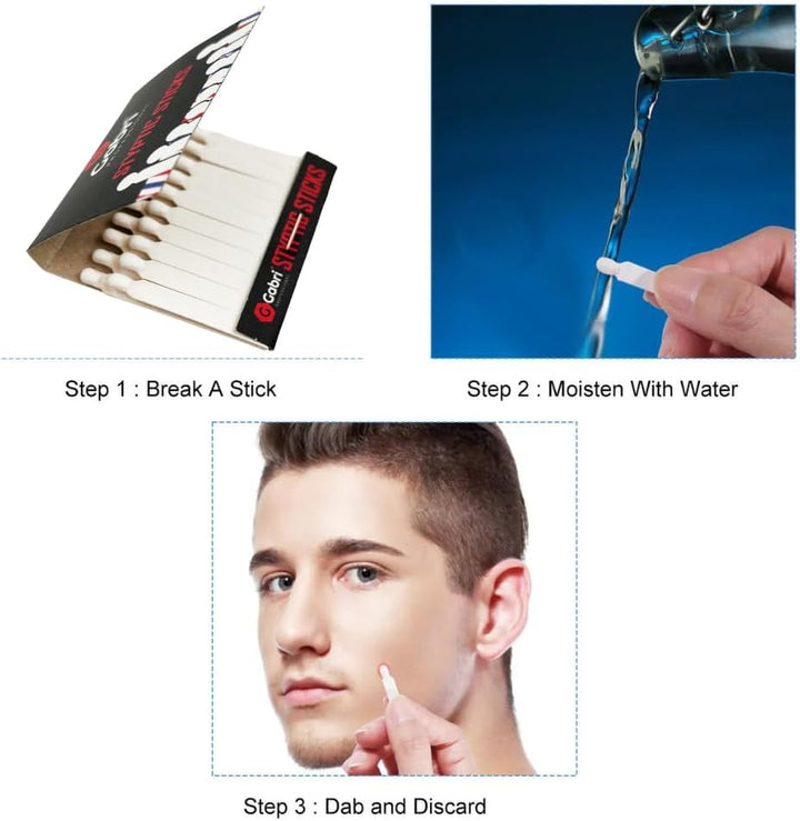 Styptic Pencil Sticks 20Pcs for Aftershaving, Alum Stone Matches, Traditional Sticks, Ideal for Salons, Barbers, Hairdressers and Personal Use