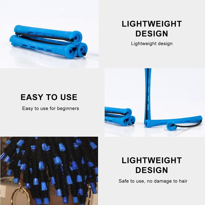 40PCS Perm Kit,Perm Rods,Curling Rods - Pin up Perm Kit - Suitable for Long and Short Hair - for Both Men and Women (Blue)