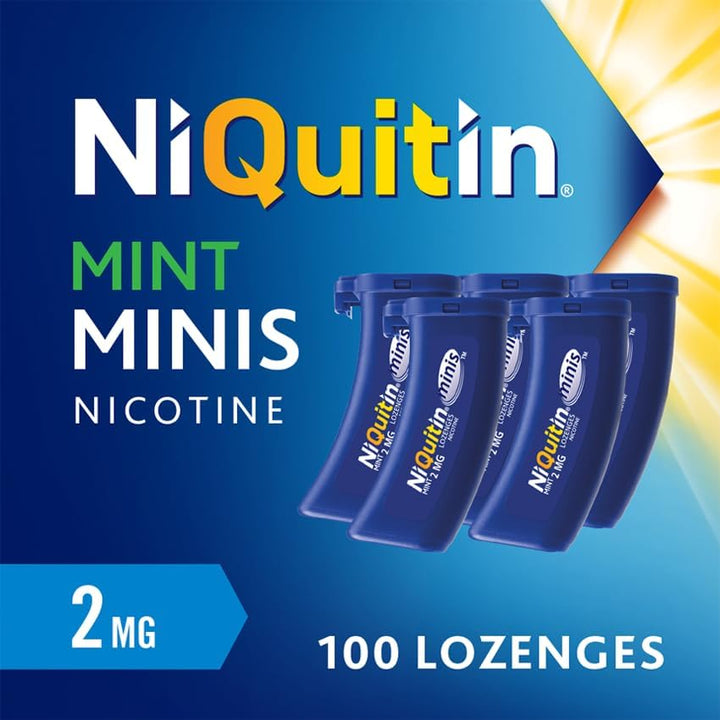 Minis Mint 2 Mg Lozenges - Effective Smoking Craving Relief - Practical Pocket-Sized Container - 100 Mini Lozenges - Relieve Sudden Cravings - Reduce and Quit Smoking Aid