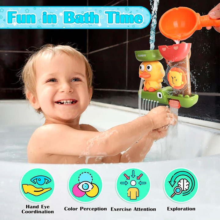 Bath Toys for Toddlers, Baby Bath Toys with Suction Cup, Sensory Shower Toy for Autism, Interactive Water Toy for Boys Girls Ages 2 3 4 5 Years Old