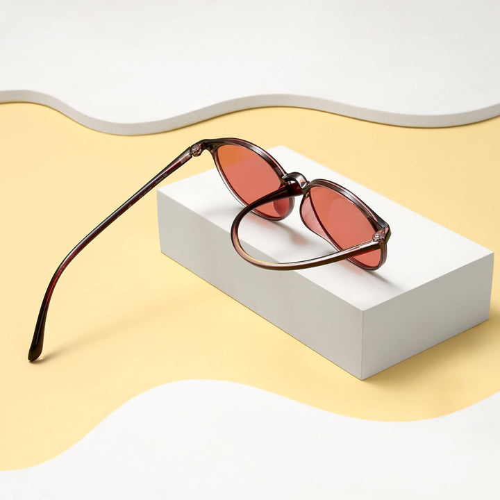 Migraine anti Blue FL-41 Rose Indoor & FL-60 Brown Outdoor Glasses for Light Sensitivity, LED Fluorescent Lighting Glare & Photophobia