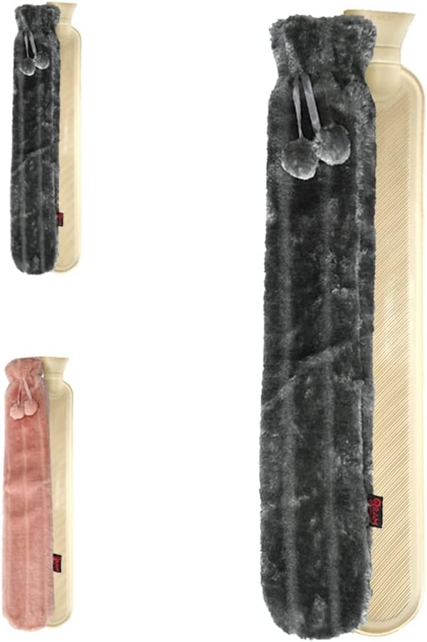 Ram® Extra Long Grey Hot Water Bottle for Back Ache Pain Relief Hot Water Bottle 72CM