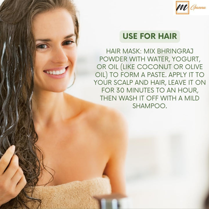 100% Natural Bhringraj Powder 0.22 Lbs/ 100 G Pure Eclipta Alba for Hair Health & Skin