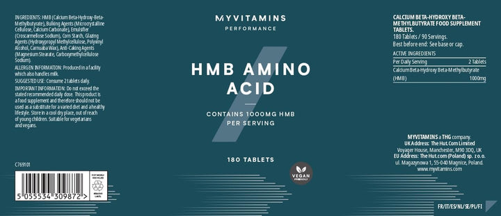 HMB Tablets | 1000Mg High-Strength Beta-Hydroxy Beta-Methylbutyrate Supplement | Supports Muscle Growth, Recovery & Performance | Amino Acid Metabolite of Leucine | 180 Count
