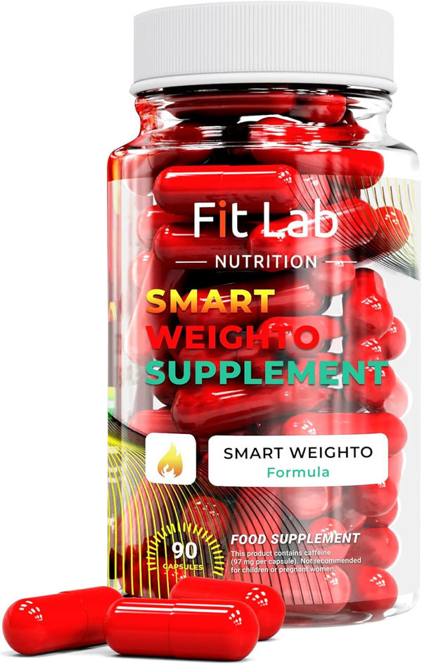 Fit Lab - Smart Weighto Management, Food Supplement - 90 Capsules - Vegan, Halal and Vegetarian Supplements for Women and Men - 45 Days Supply - Gym Essentials